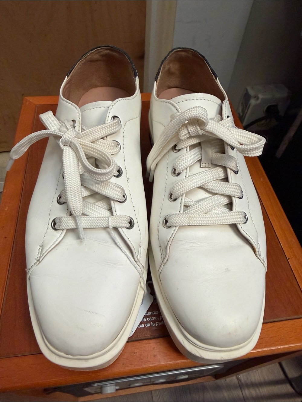 Paolo Women’s White Platform Sneakers - Chunky Casual Lace-Up Shoes. Size: 7.5 - Picture 2 of 7